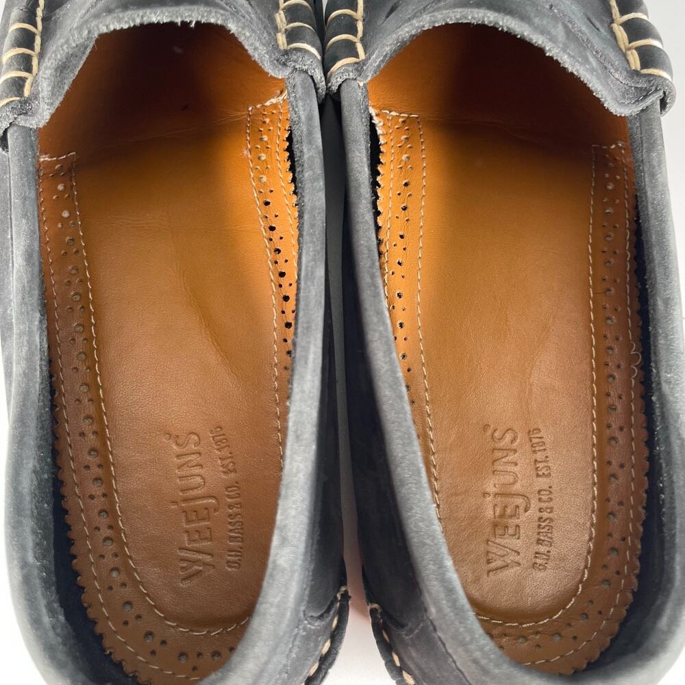 G.H. Bass Weejuns Men's 9 D Gray Suede Slip On Penny Loafers Casual Dress Shoes - Picture 8 of 9